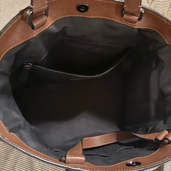 Coach Brown Pebbled Leather Tote - Picture 2 of 7